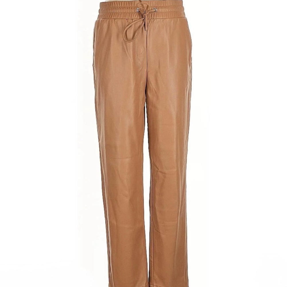 LOFT Faux Leather Pants in Safari Sand. Size XL. Brand new!